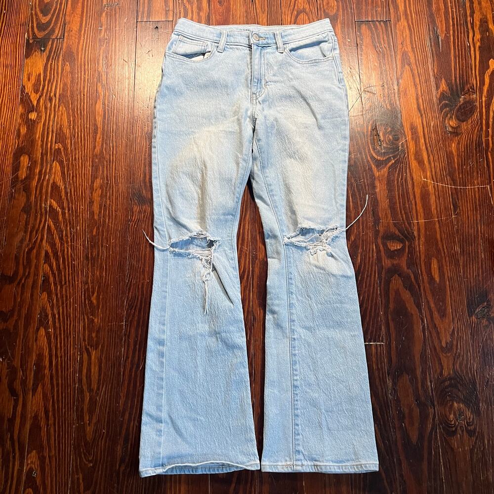 Old Navy Size 16 Distressed Jeans Light Wash High Rise Flare